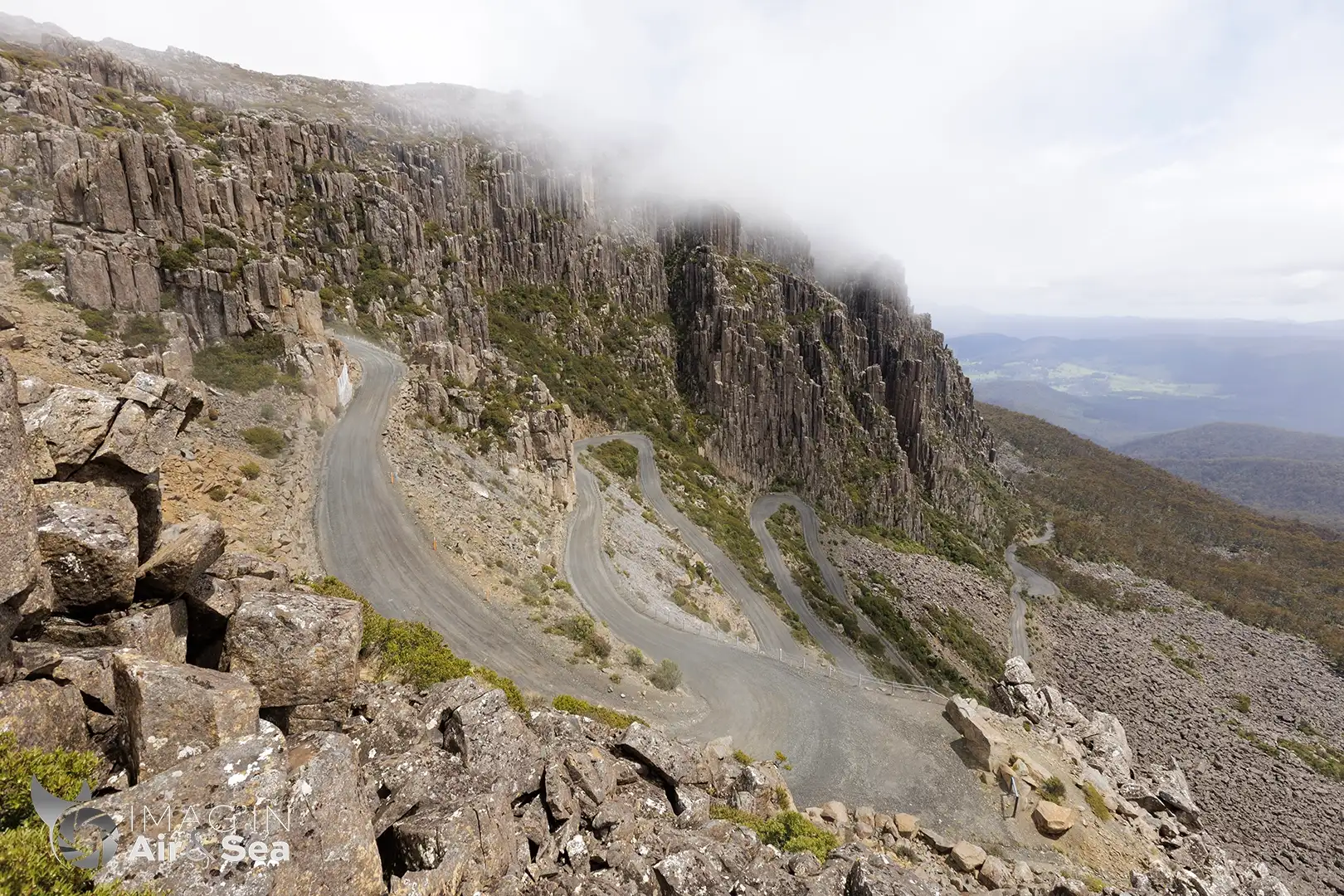 Point de vue depuis le haut de la route de Jacob's Ladder au Nord-Est de la Tasmanie