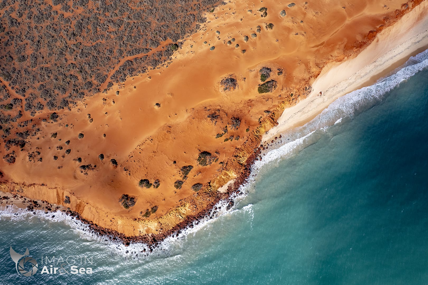 Prise de vue Aérienne de cap François Peron en Australie de l'ouest.